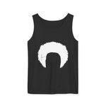 Afro Silhouette Tank Top — Minimalist Black Hair Graphic Muscle Tee