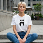 JUS Afro Silhouette White Unisex's Tshirt