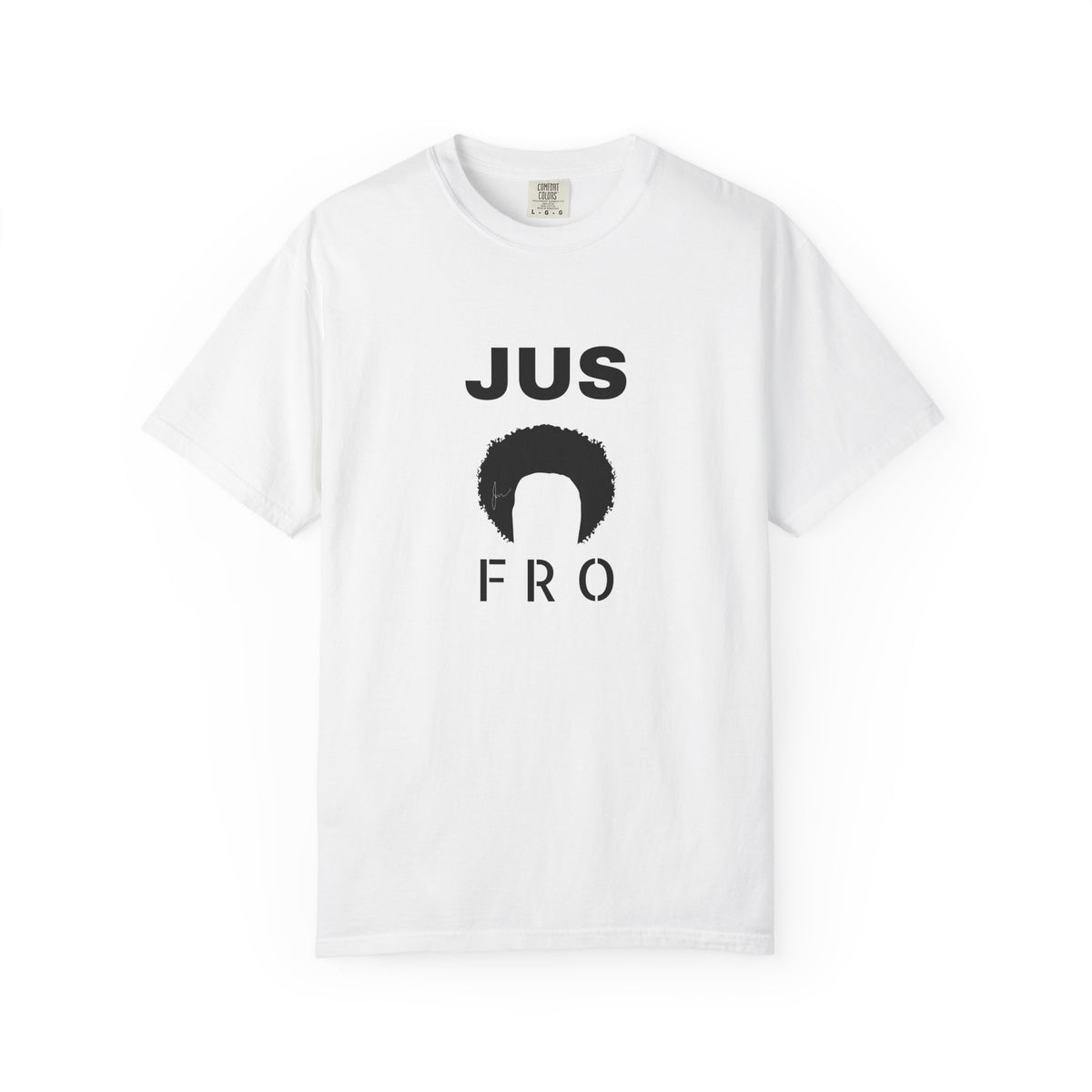 JusFro AfroSignature White T-Shirt — Black Hair Natural Pride Tee