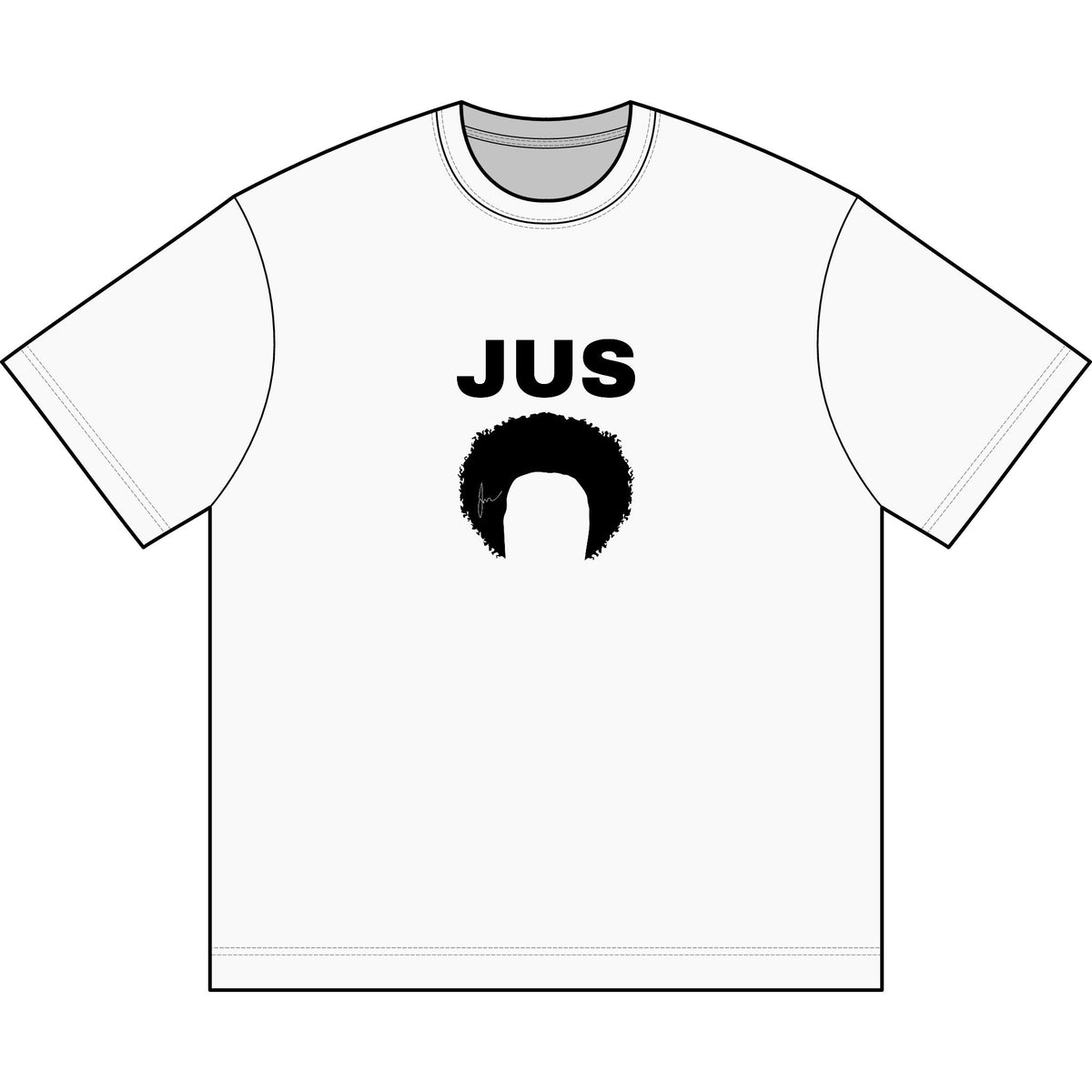 JUS Afro Silhouette White Unisex's Tshirt