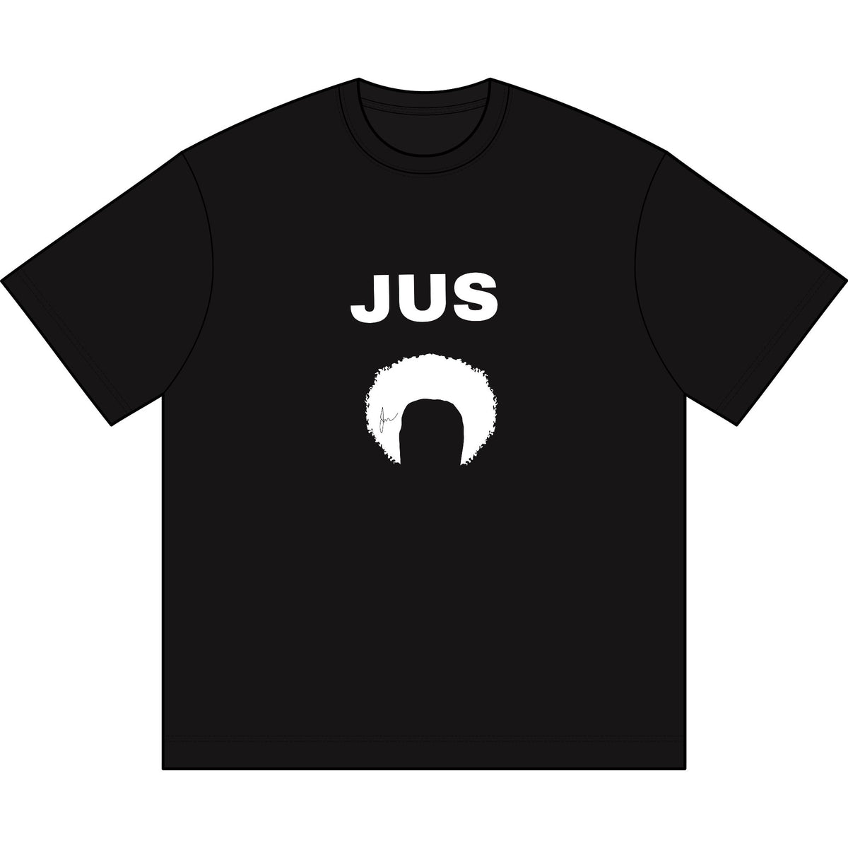 JUS Afro Silhouette White T-Shirt
